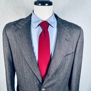 Vintage Southwick Blazer Mens 40R Gray Brown Wool Herringbone Sport Coat Jacket